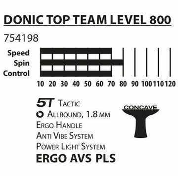 Donic-Schildkröt Tischtennisschläger Top Team 800, Tischtennis Schläger Racket Table Tennis Bat