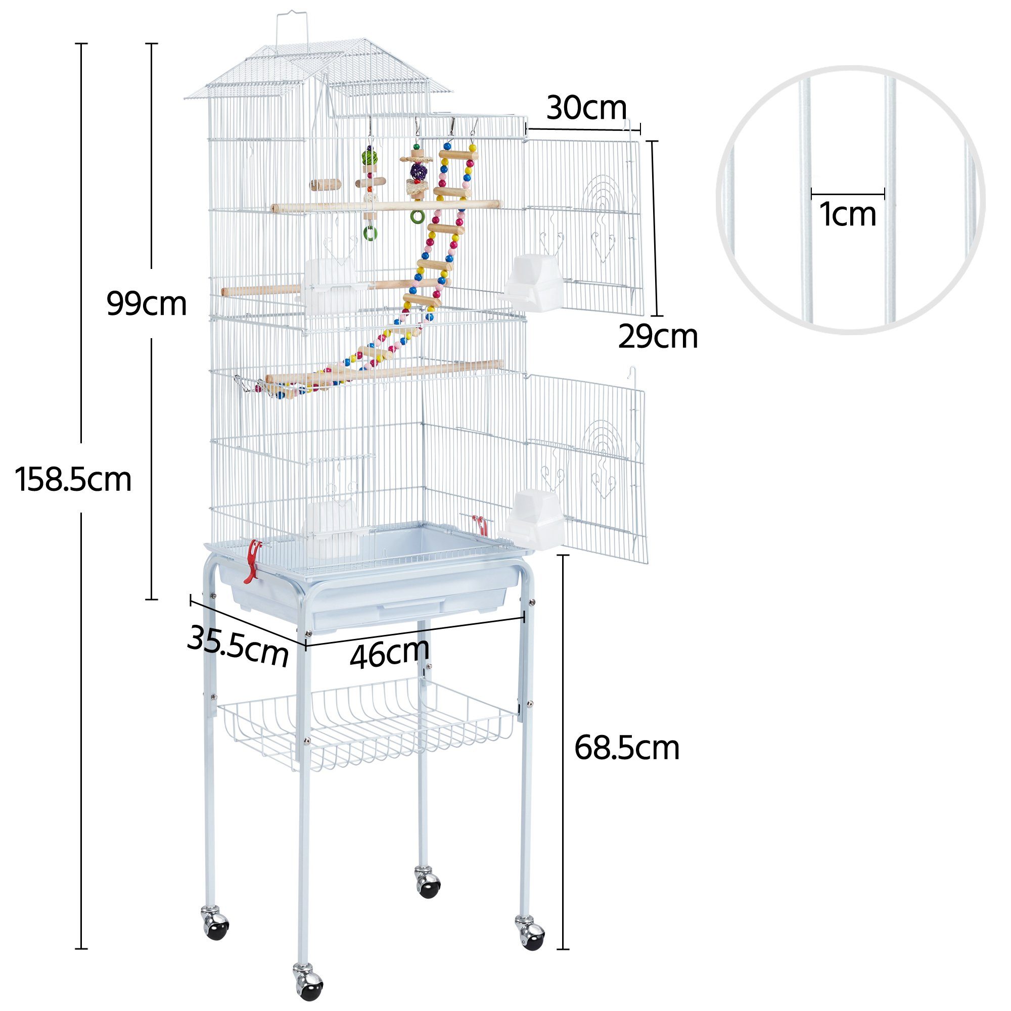 Yaheetech Vogelkäfig, XL Vogelbauer Vogelvoliere Wellensittichvogelkäfig