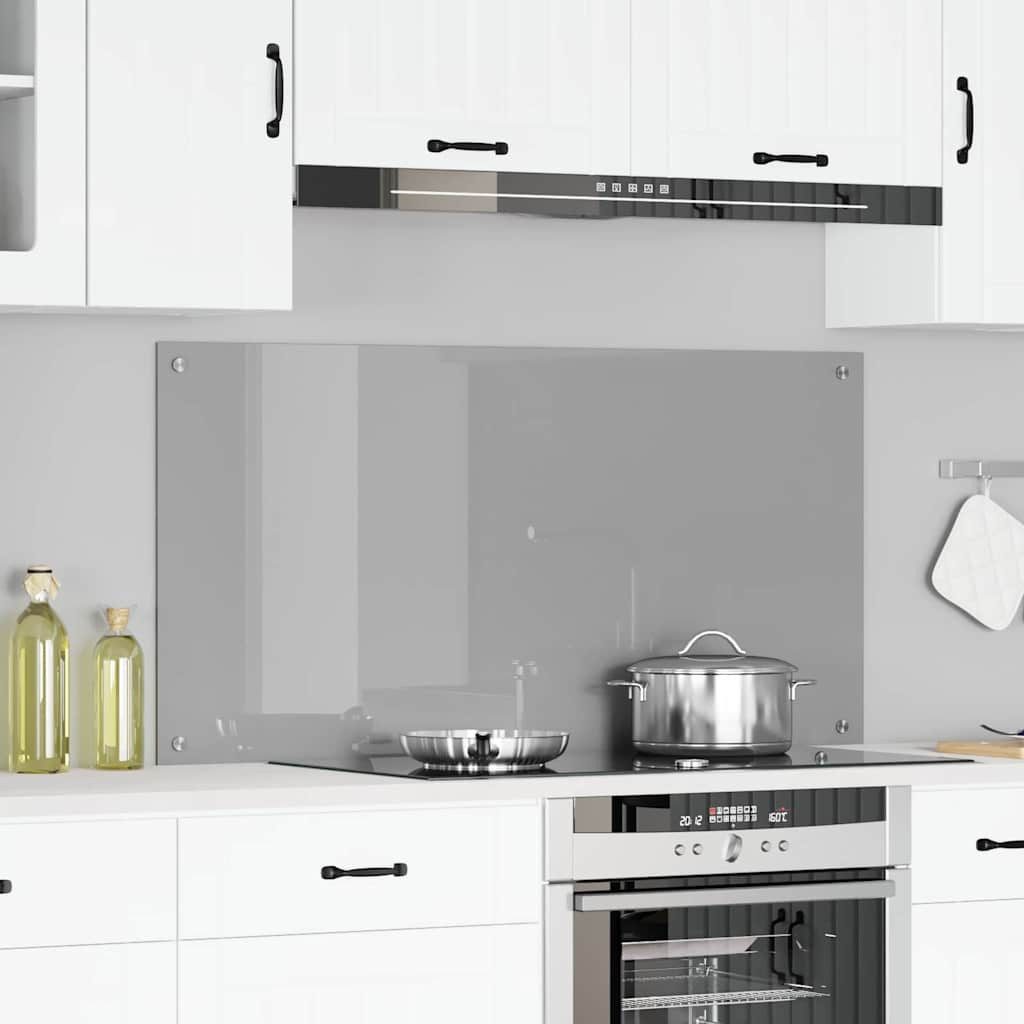 vidaXL Küchenrückwand Küchenrückwand Hellgrau 120 x 60 cm Gehärtetes Glas, (1-tlg)