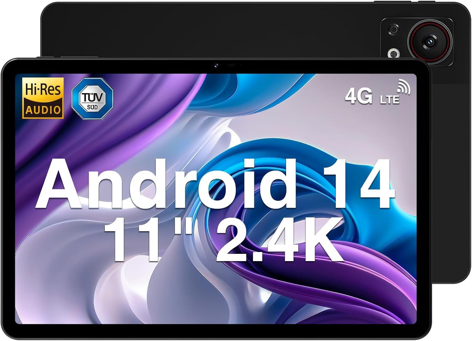 DOOGEE T30SE 2.4K IPS Großes Display Gaming Mit 8580mAh Akku Tablet (11", 128 GB, Android 14, 4G LTE, 5G WiFi 13MP+5MP, Octa-Core Telefonanruf Funktionalität Tablet PC)