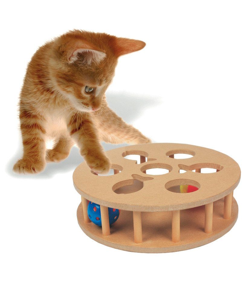 HEIM Tier-Intelligenzspielzeug Cat IQ Trainingsspiel, Holz, Kunststoff,  ØxH: 23,5x6,7 cm