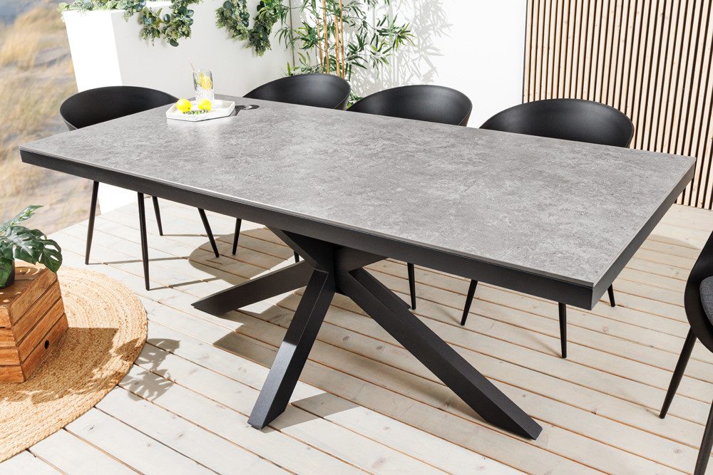 riess-ambiente Gartentisch GALAXIE 160cm hellgrau / anthrazit (Einzelartike günstig online kaufen