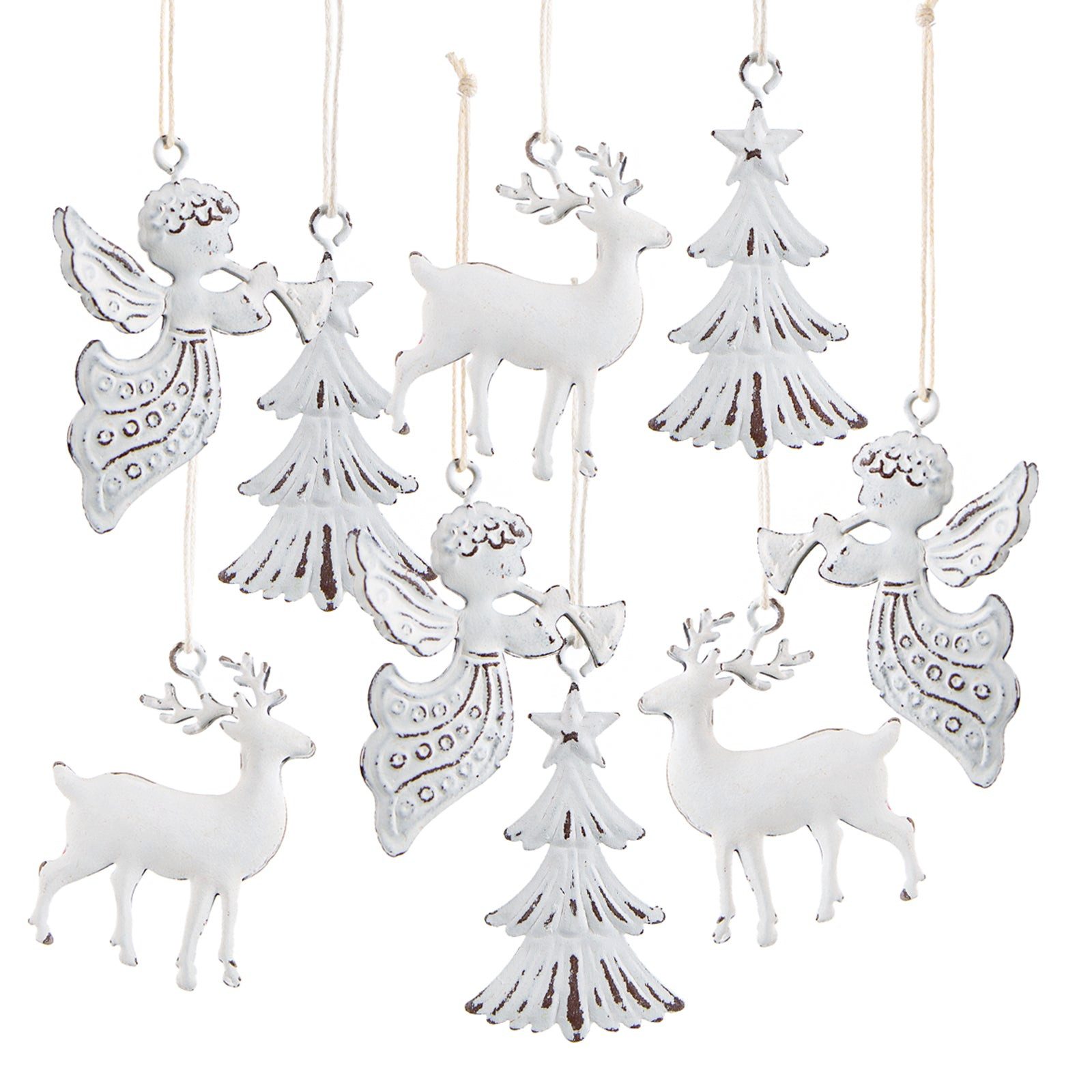 Logbuch-Verlag Dekofigur 9 Metall Weihnachtsanhänger Baum, Hirsch und Engel günstig online kaufen