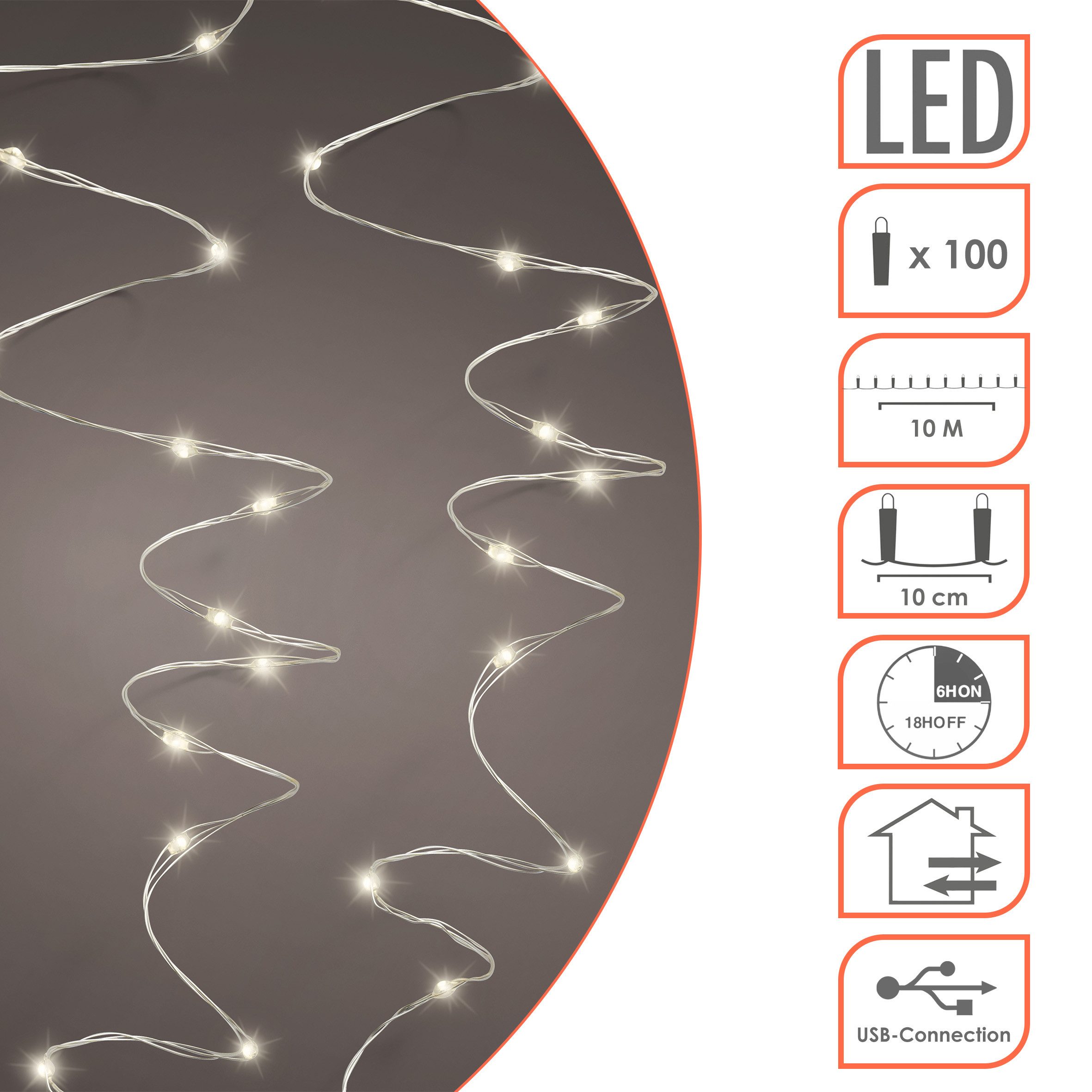 Spetebo LED-Lichterkette Outdoor Dekobeleuchtung Drahtlichterkette wiederau günstig online kaufen