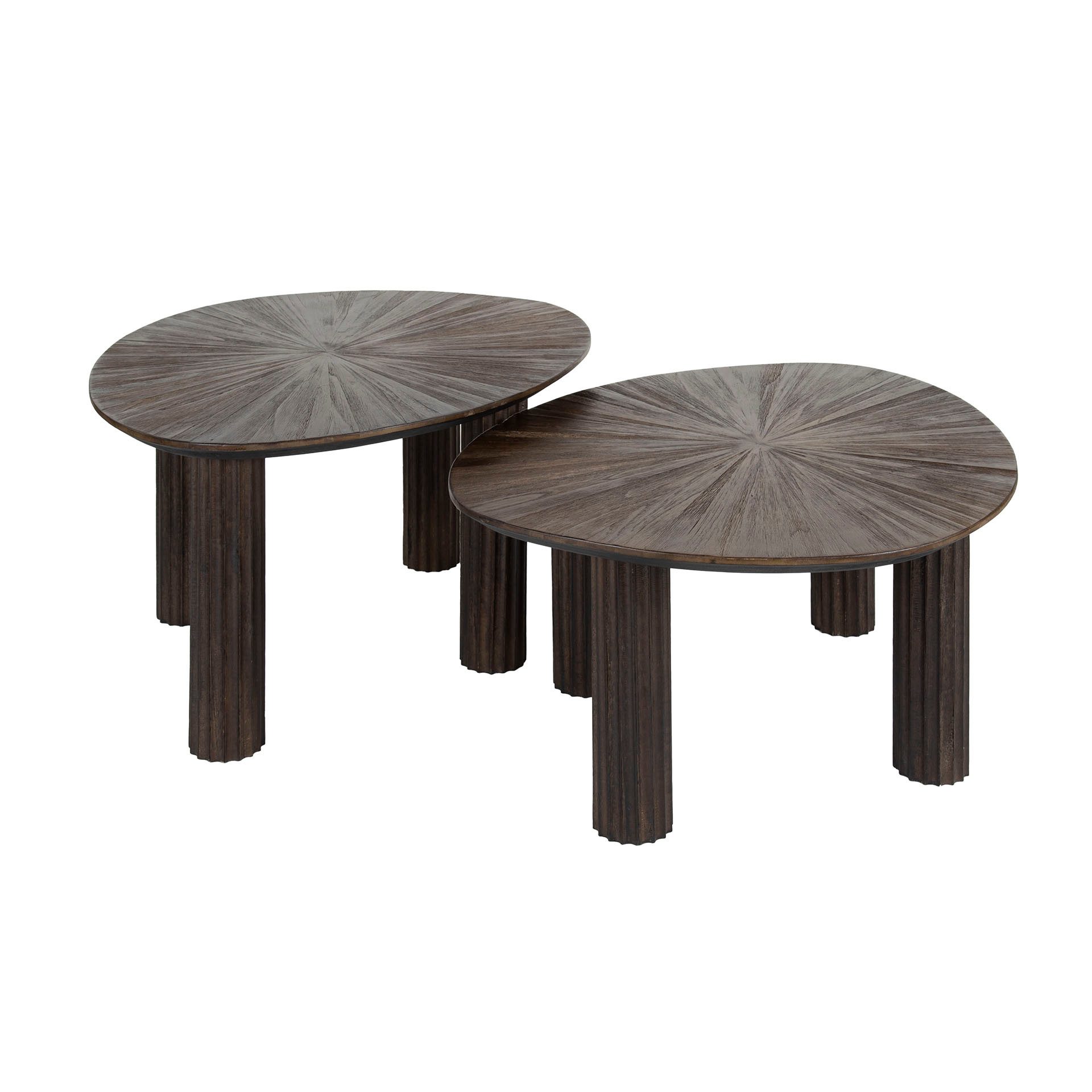 Sitheim-Europe Couchtisch Couchtisch Maya Teak dreieckig Set aus 2 / Massiv Teak Espresso (2-St., Set aus 2)