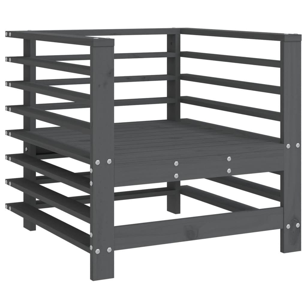vidaXL Sofaelement Gartenstühle 2 Stk. Grau günstig online kaufen