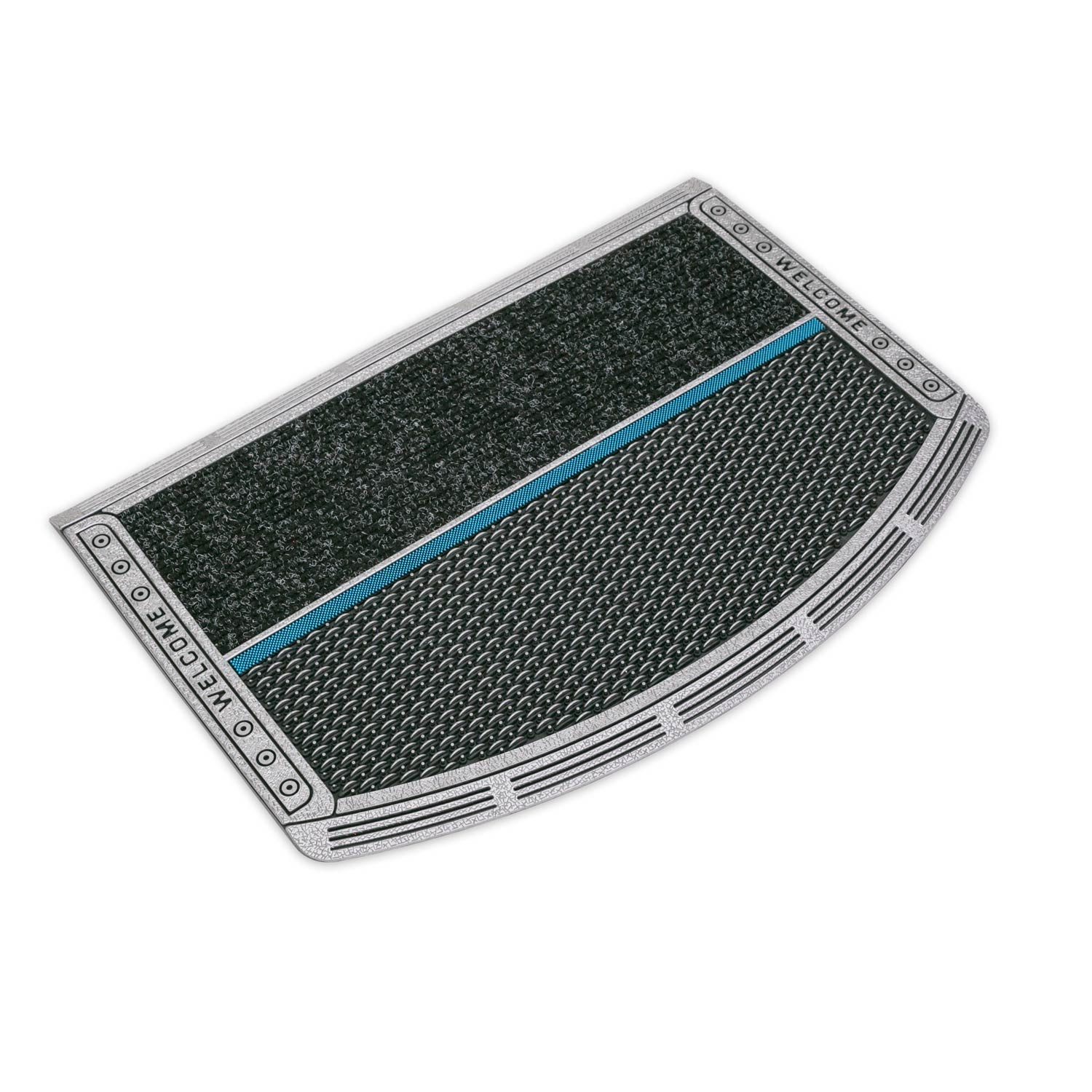 Metzker® Fußmatte Fußabtreter Fußmatte Eingangsmatte für Innen und Aussen, Halbrund