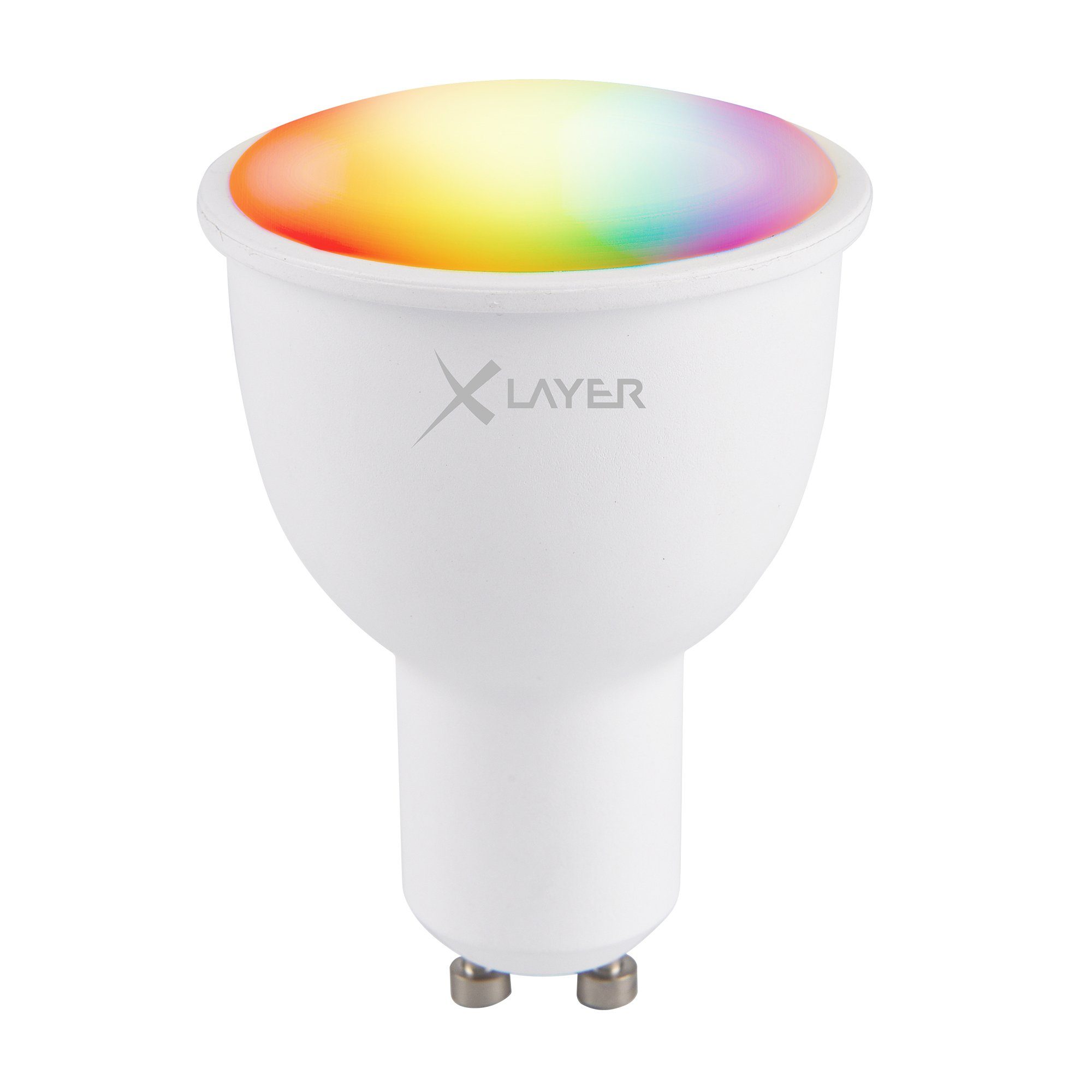 XLAYER Smarte LED-Leuchte WLAN Lampe Mehrfarbig Warmweiß, GU10 LED Echo 4.5W Smart Dimmbar