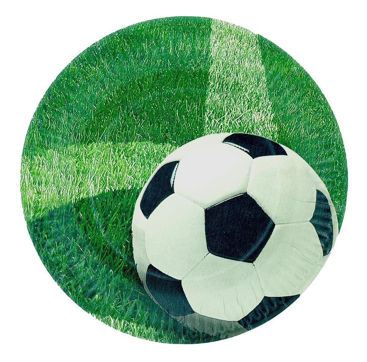 PAPSTAR Pappteller 10 Pappteller Fußball Design Schwarz Weiß Ø 230mm Rund, (10 St), Pappteller Geburtstagsteller Partyteller Kindergeburtstag Mottoparty