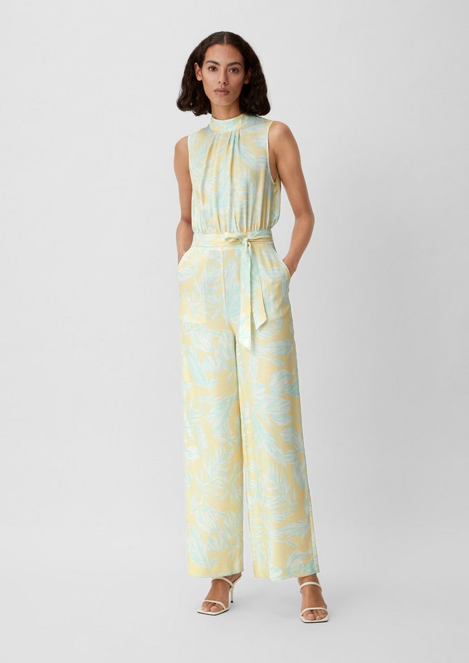comma Jumpsuit Overall Jumpsuit mit Allover-Print