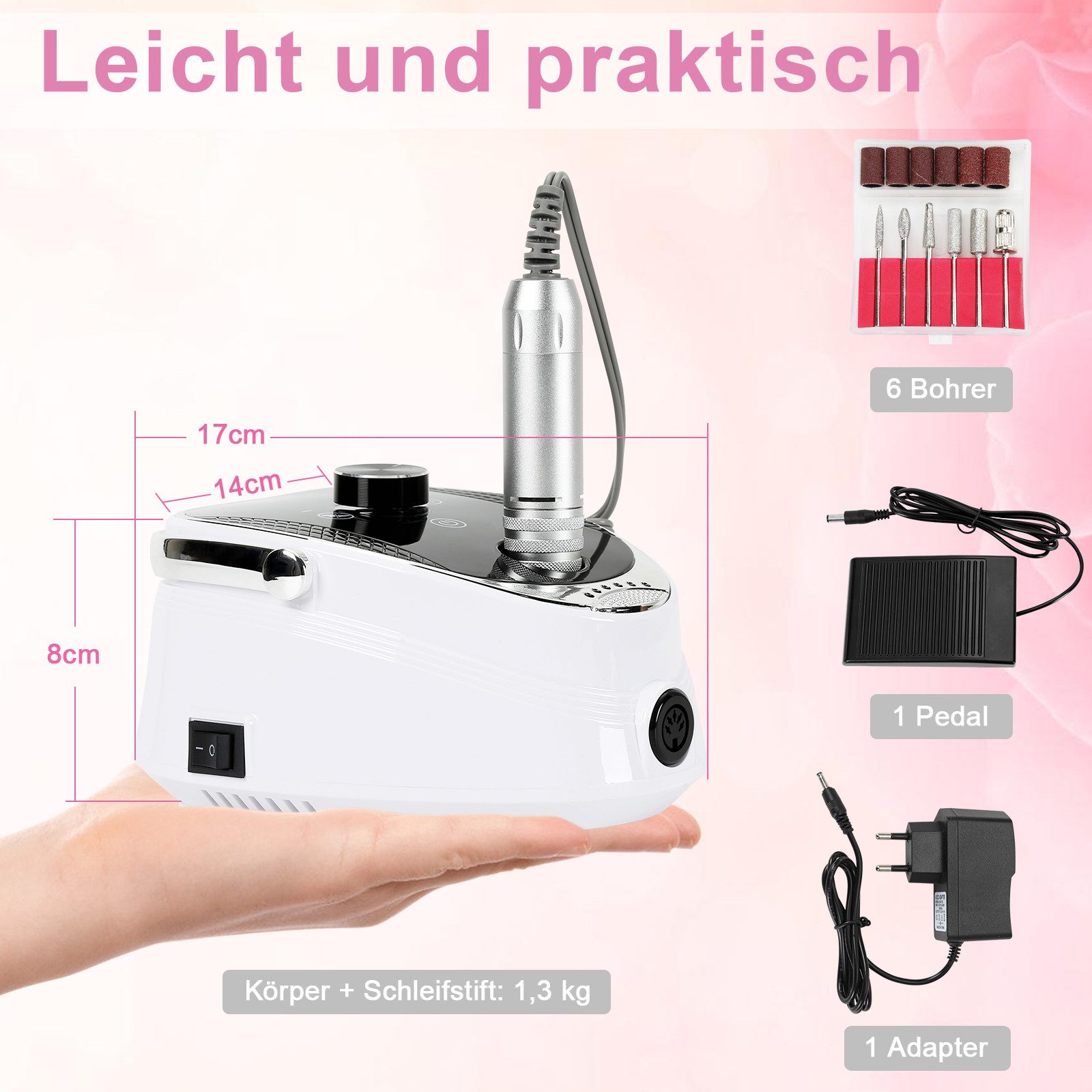 Clanmacy Maniküre-Pediküre-Set Elektrische Nagelfräser für Gelnägel 35000 U/Min Nagelfeile Set