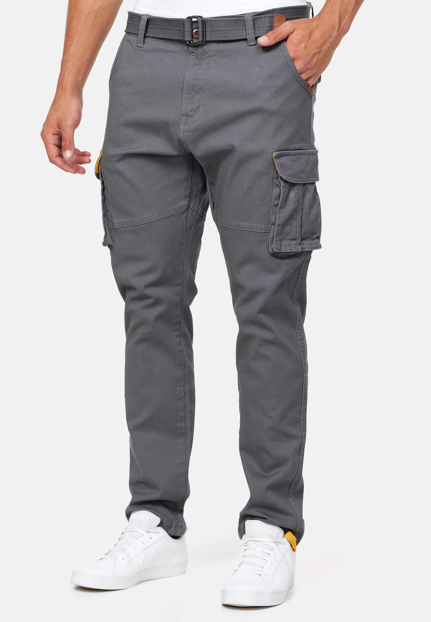 INDICODE Cargohose Herren Mathen Cargo Hose Herrenhose aus elastischer Baumwoll-Qualität, inkl. Gürtel – Bild 5 von 5