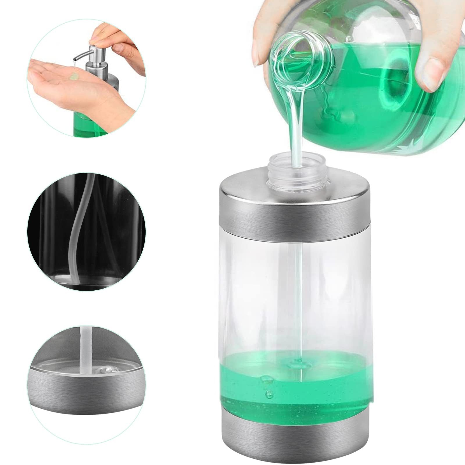 Kityhome Seifenspender Seifenspender küiche Edelstahl, Edelstahlpumpe,Badac günstig online kaufen