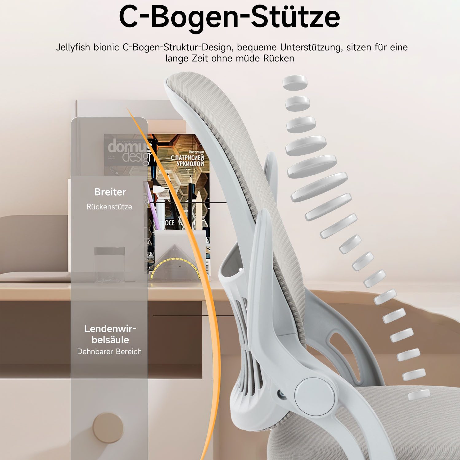 Refined Living Bürostuhl Ergonomie Drehstuhl Klappbare günstig online kaufen