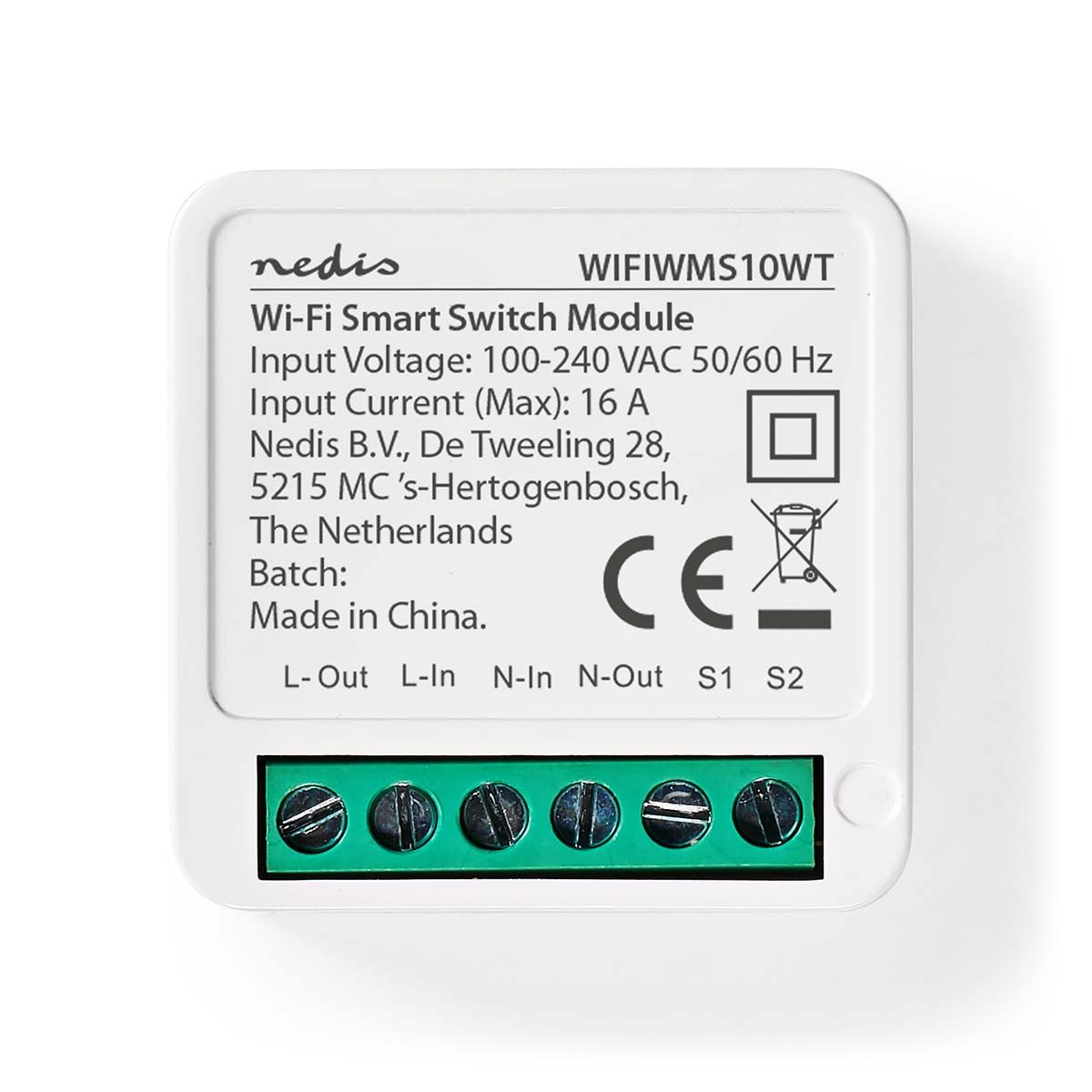 Nedis WIFIWMS10WT Smarter Lichtschalter, Renovierung und Nachrüstung, App-Steuerung, neutralleiterpflichtig und