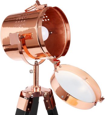 BRUBAKER Stehlampe Industrial Design Scheinwerfer Lampe, Ohne Leuchtmittel, moderne Kupfer Optik