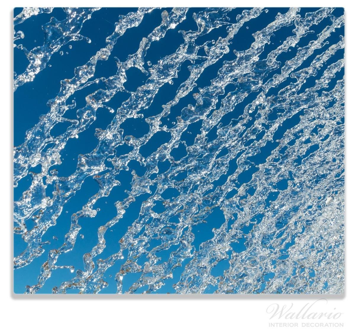 inkl. Herd-Abdeckplatte Wasser blauem Wallario ESG-Sicherheitsglas, Größen vor Himmel, tlg., Noppen), 5mm (Glasplatte, Spritzendes 1 verschiedene