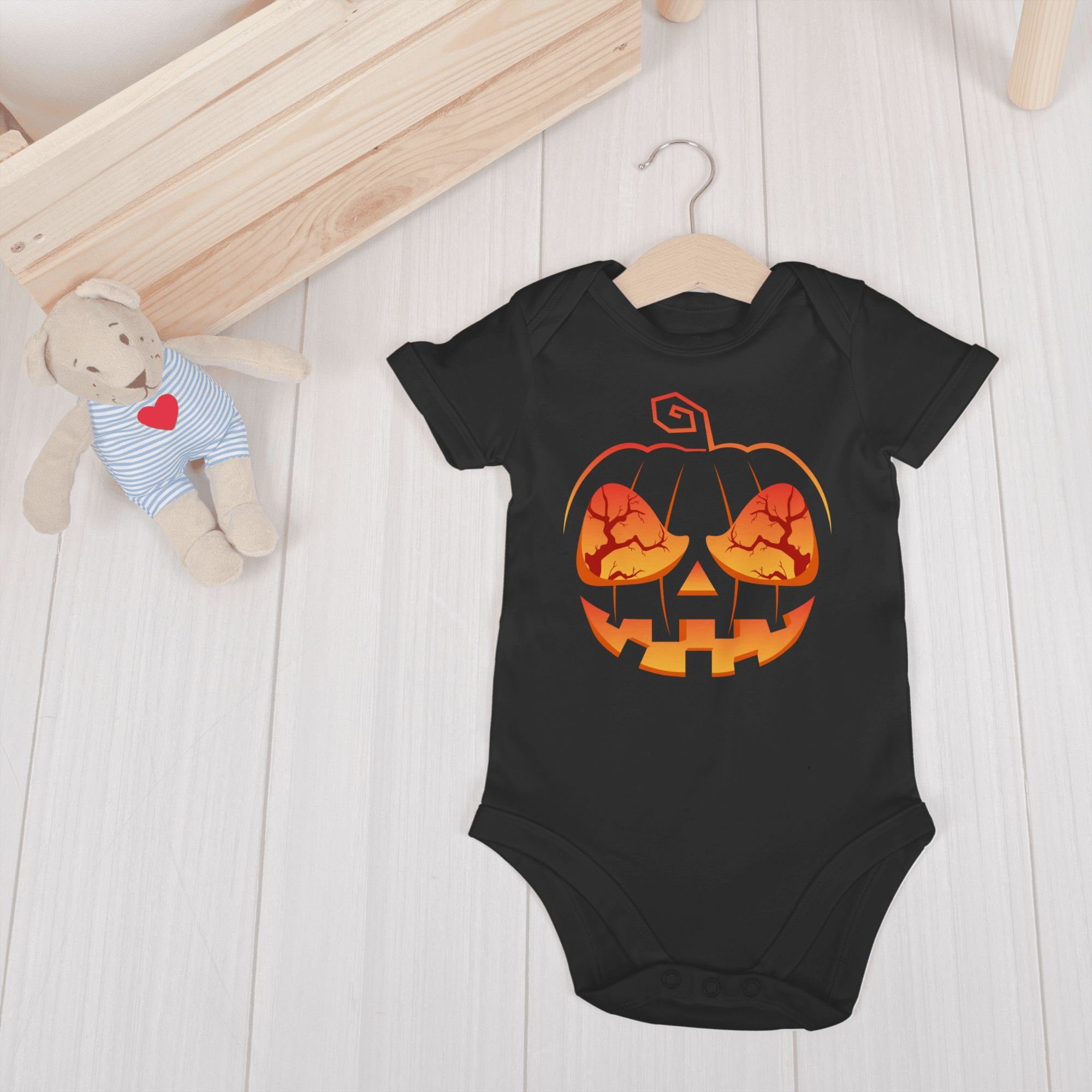 Gesicht Schwarz für Shirtbody Kürbis Halloween Kürbis Kostüme 1 Baby Verkleidung Shirtracer Kürbiskostüm