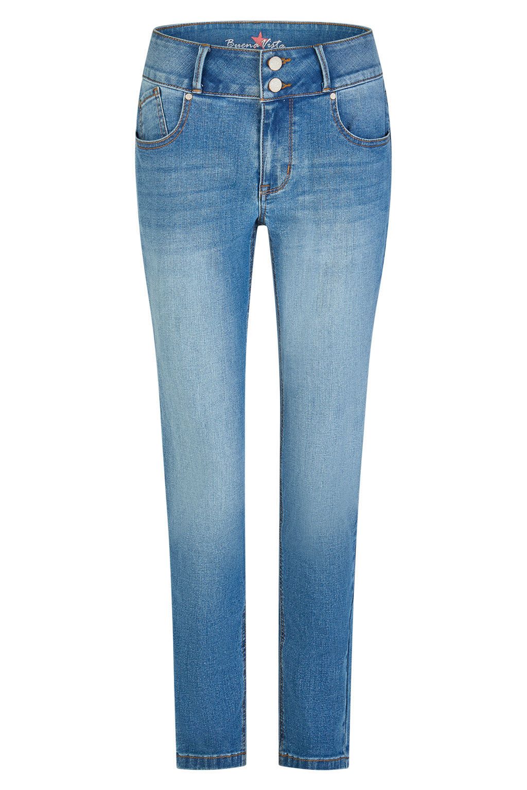Stretch-Jeans BUENA VISTA TUMMYLESS CROPPED mid stone 2601 B5827 368.6808 - Stretch