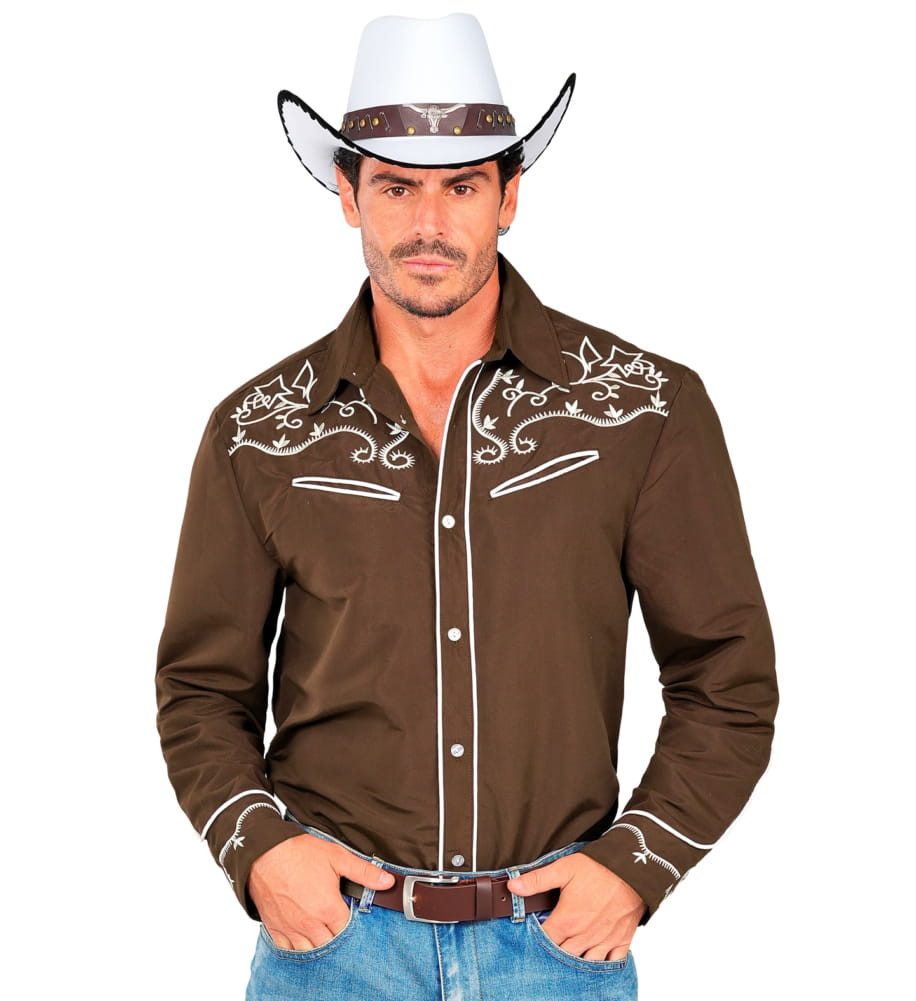 Widmann S.r.l. Kostüm Cowboy Hemd braun Herren