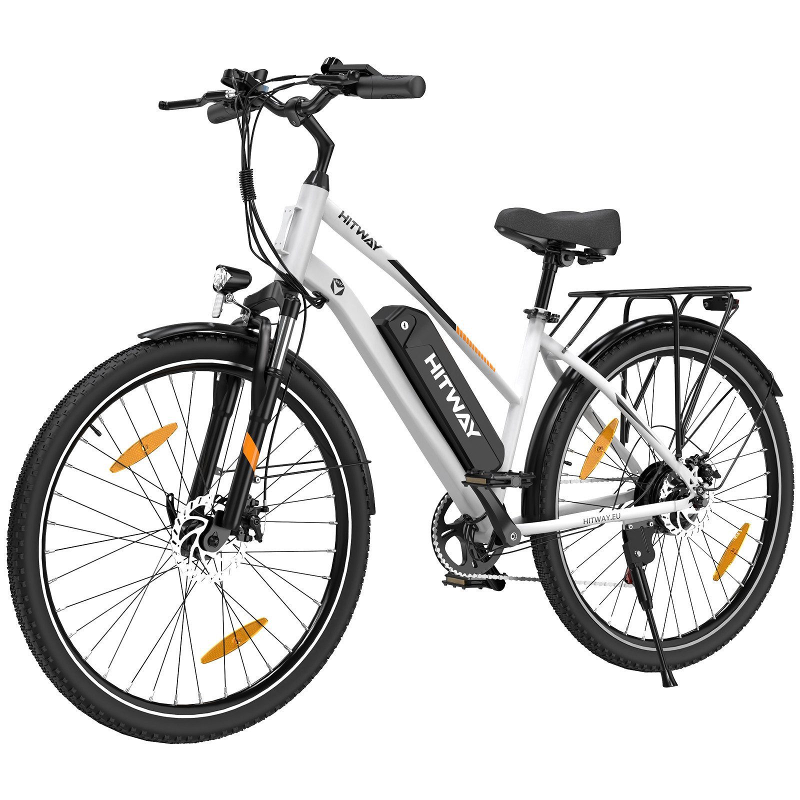 HITWAY E-Bike Cityrad 28 Zoll Elektrofahrrad für Damen Herren bis 50-100km 13Ah Akku, 7 Gang shimano shimano Schaltwerk, Kettenschaltung, Heckmotor, 468 Wh, Pedelec E-Citybike für Erwachsener 170-190cm, mit Schloss, Pumpe