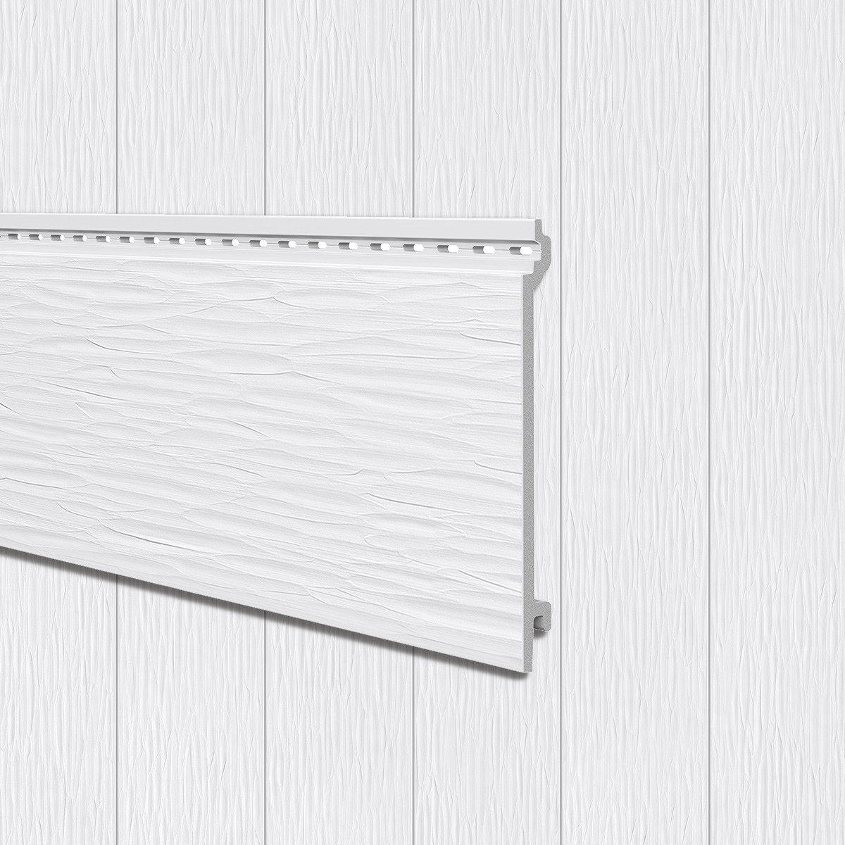 Vox Verkleidungspaneel Kerrafront FS-101 Opti Profil L: a' 2,95m 4 Stück 2 qm chiseled weiss, BxL: 20,5x295 cm, 0,6 qm, (Bund mit 4 Paneele, 2,124 qm) Geringer Wartungsaufwand, UV-beständig, Optik gemeißeltes Holz