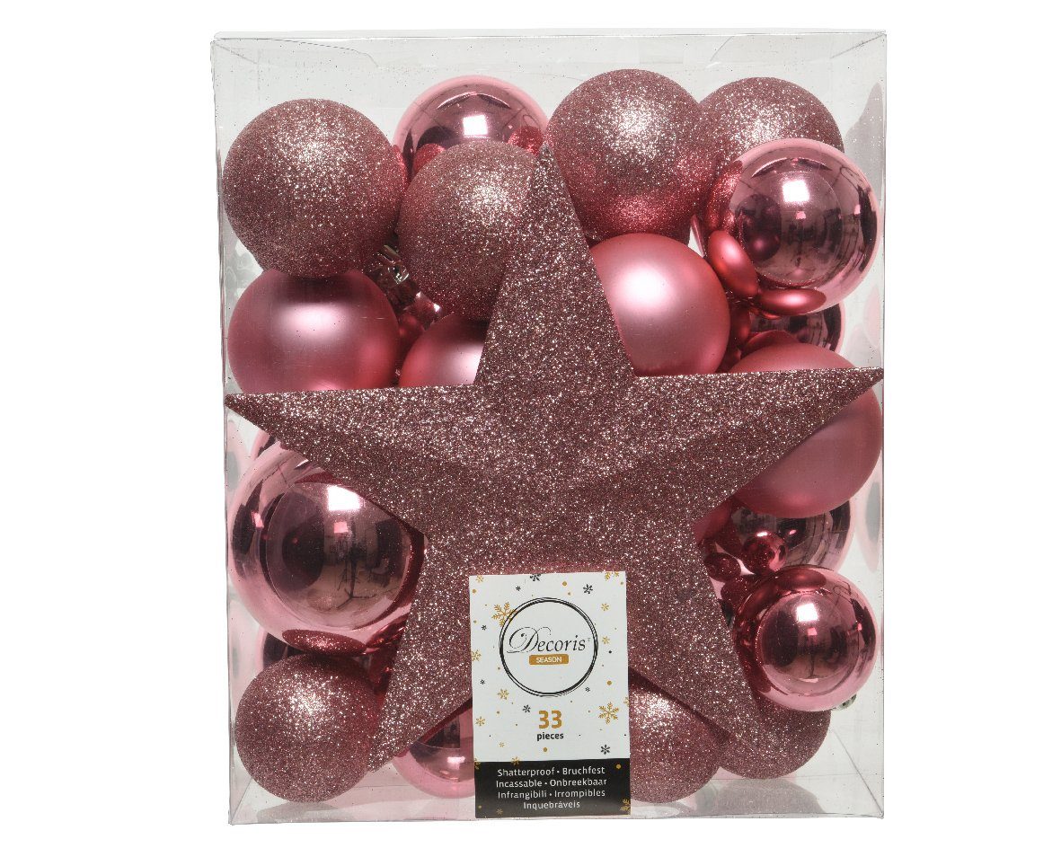 Kaemingk Weihnachtskugeln Set - 33-teilig In Beige & Creme Mit Stern-Spitze