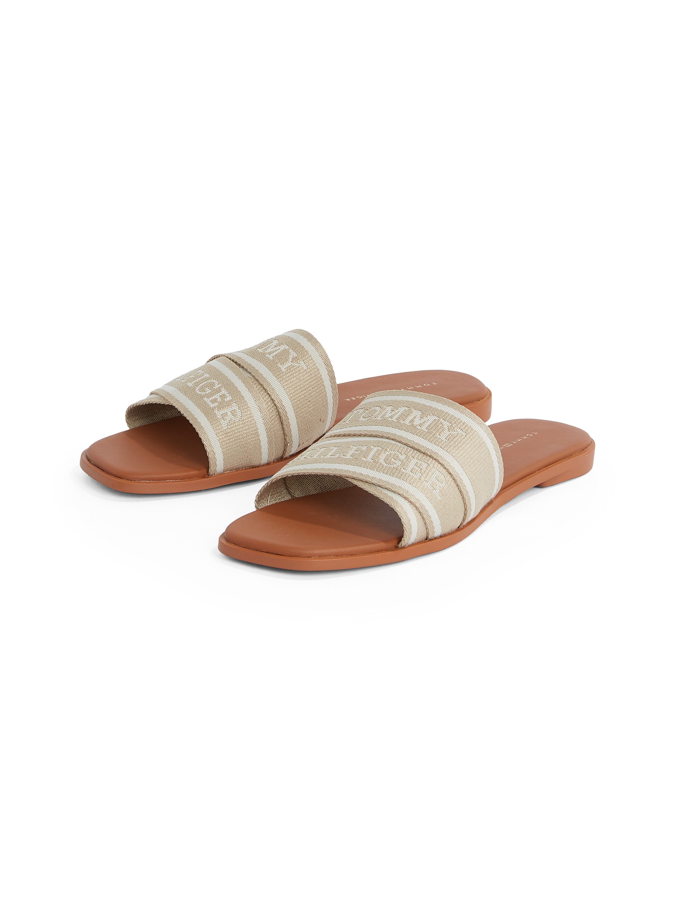 Tommy Hilfiger TOMMY HILFIGER WEBBING MULE Pantolette, Blockabsatz, Sommerschuh, Bequemschuh, Flats mit Logoschriftzug