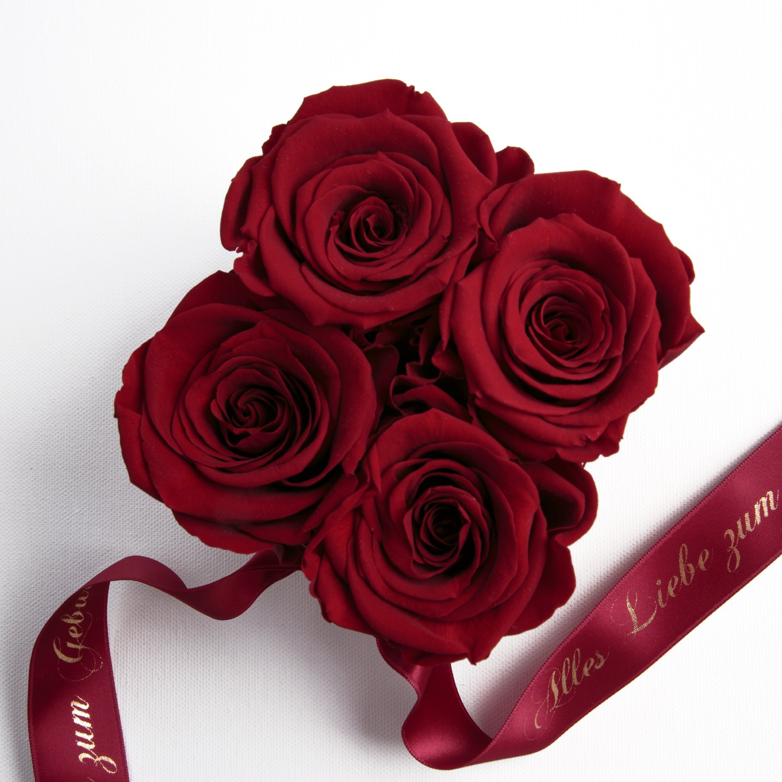 ROSEMARIE SCHULZ Dekoobjekt Rosenbox Geschenk Frauen für zum (1 St), Echte Rosen konservierte Heidelberg Liebe Geburtstag echte Alles Dunkelrot Rosen