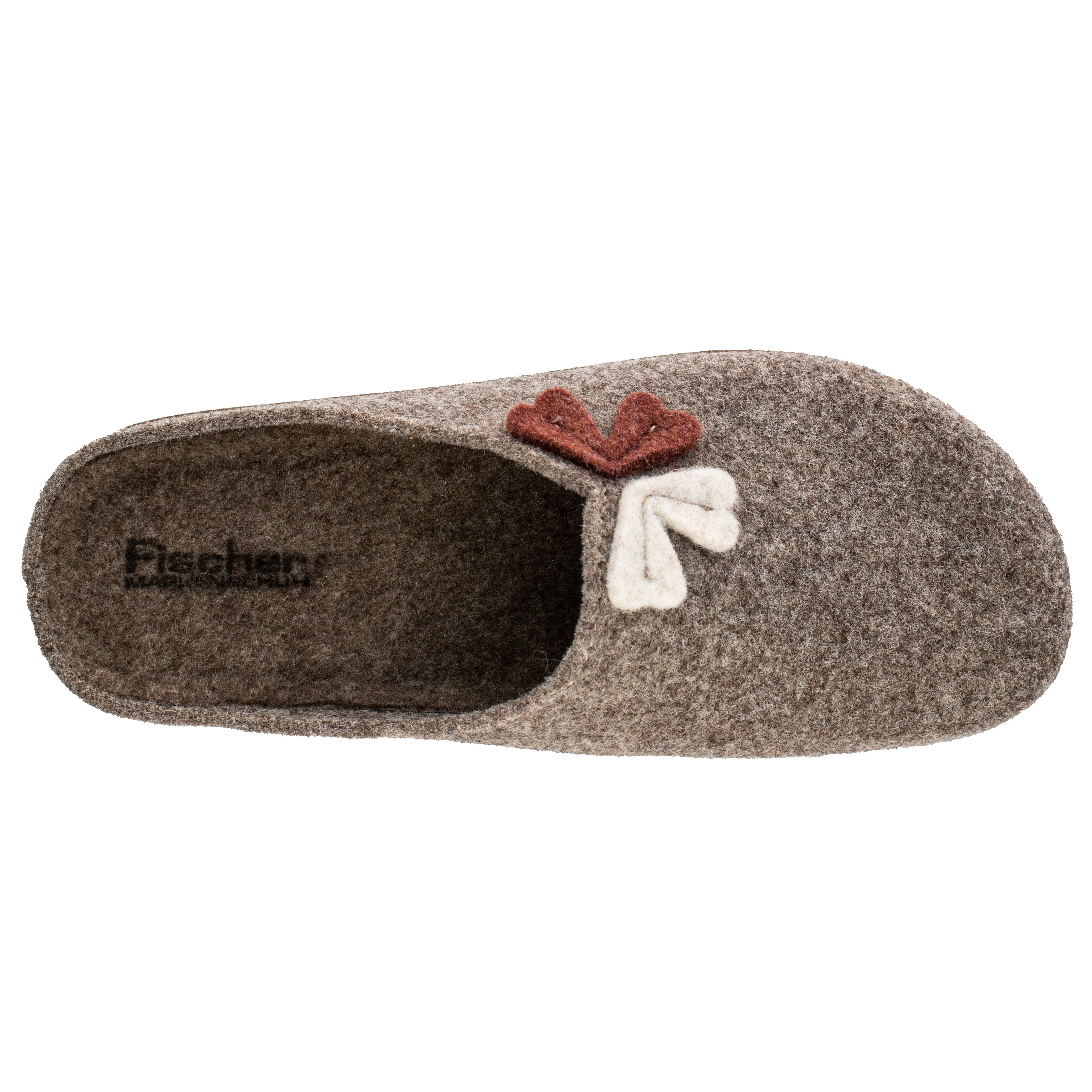 Fischer-Markenschuh Anne Pantoffel aus recyceltem PET Filz, gepolstere Filzsohle, 25mm Absatzhöhe