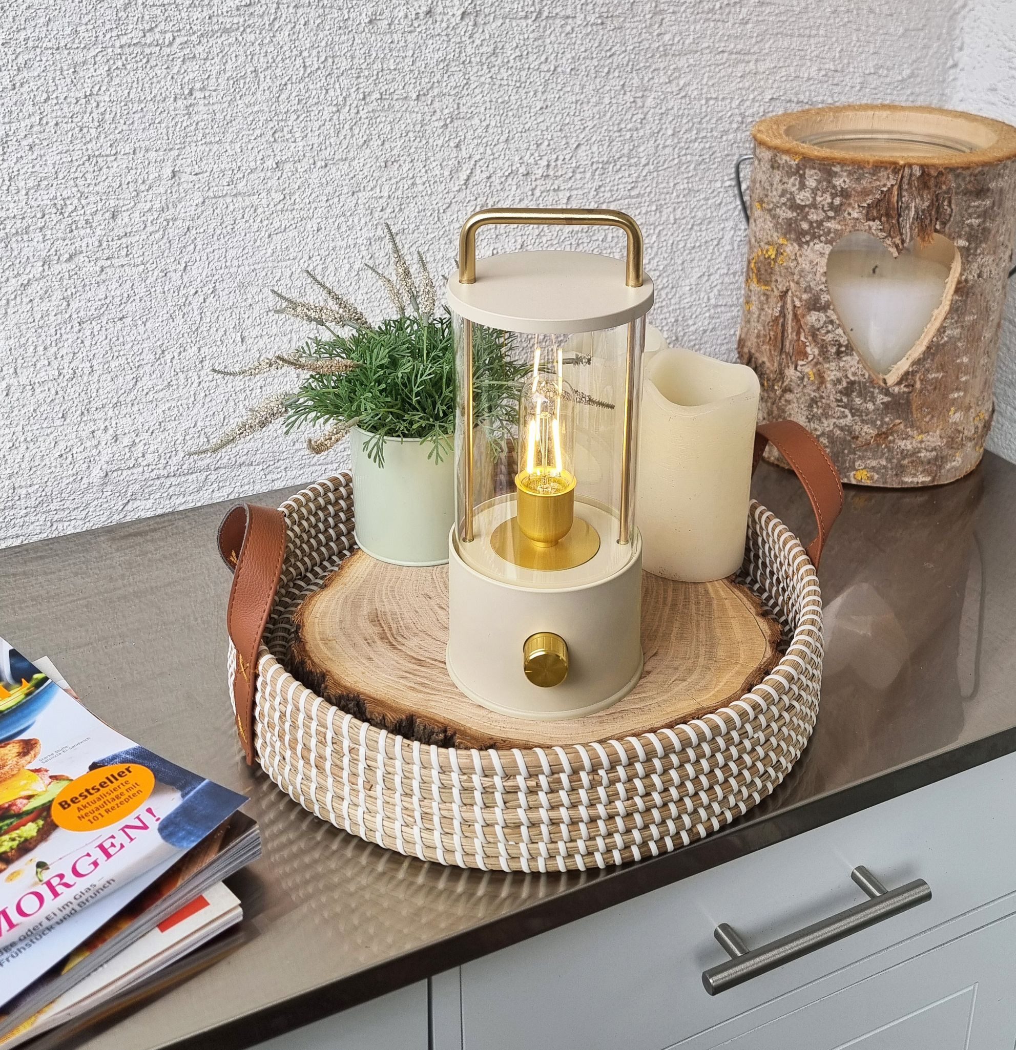 Coen Bakker Deco BV LED Laterne Tischlampe Dimmbar Akku In-/Outdoor IP44, L günstig online kaufen