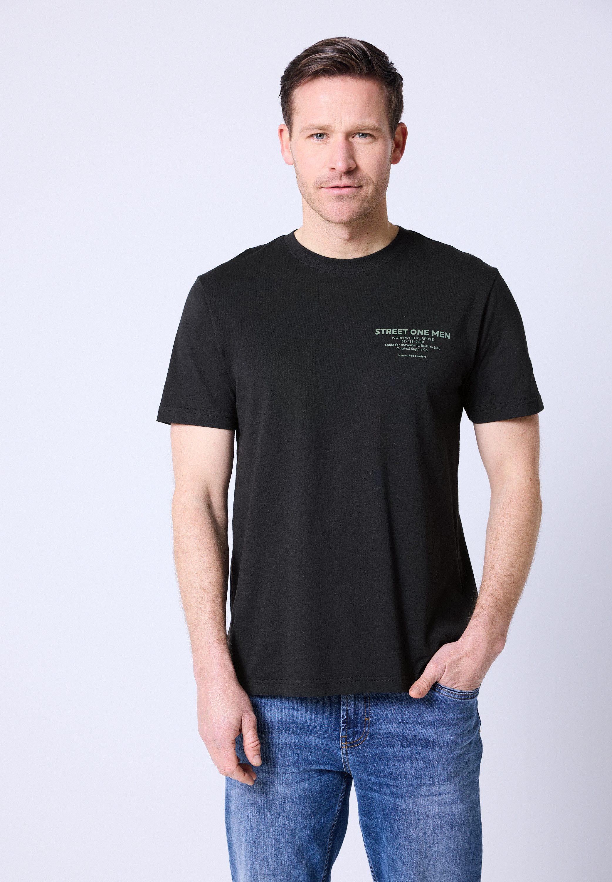 STREET ONE MEN T-Shirt aus reiner Baumwolle günstig online kaufen