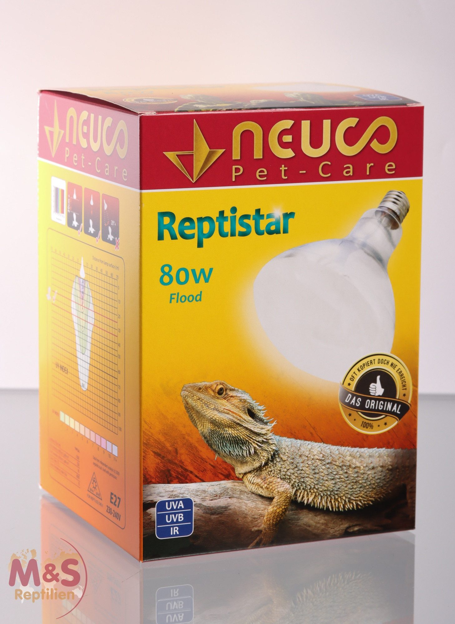 M&S Reptilien Terrarienleuchte Neuco Reptistar (UV-Lampe) 80 Watt Flood