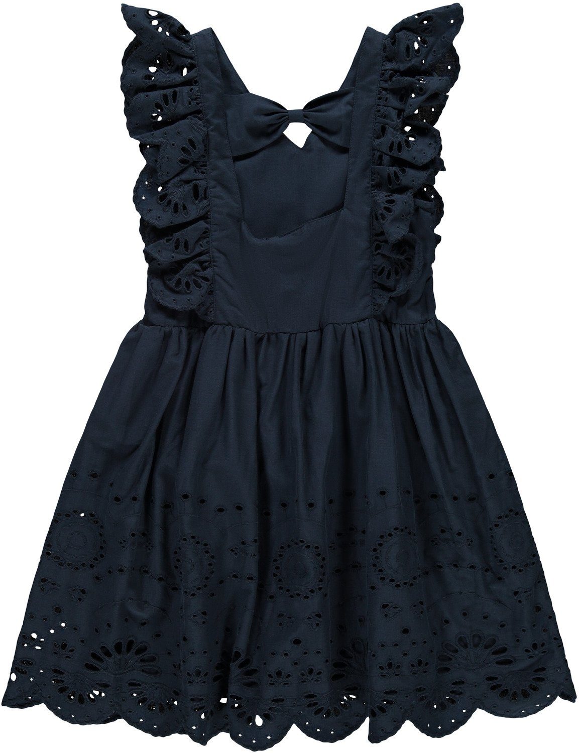 Name It A-Linien-Kleid Name It Mädchen Kleid mit Loch-Stickmuster in blau