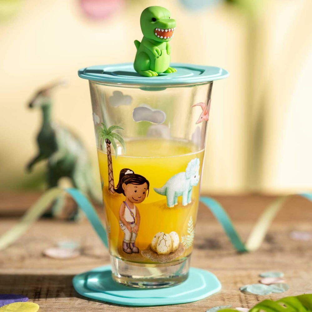 LEONARDO Glas Bambini Avventura Dino, 300 ml, Kalk-Natron-Glas