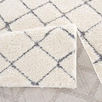 Hochflor-Läufer Focus 4499, Carpet City, rechteckig, Höhe: 20 mm, besonders weich, Uni Farben, Rauten-Optik, 3D-Effekt