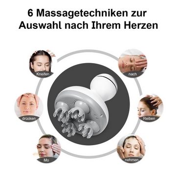Welikera Massagegerät Kopfhaut-Massagegerät,Kopfmassagegeräte,IPX7,mit 4 Knetmassageköpfe