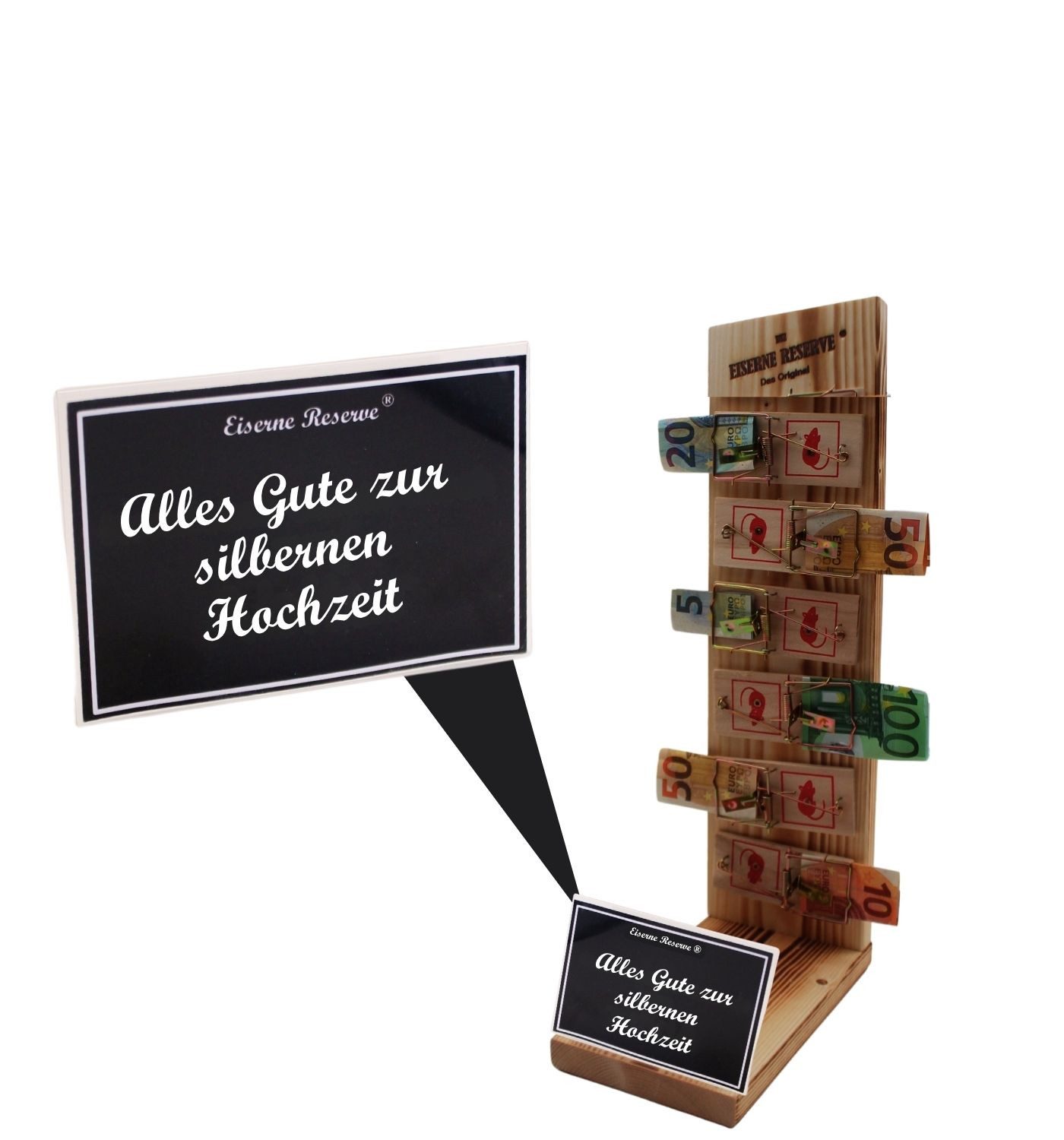 Eiserne Reserve® Geschenkbox Alles Gute zur Silbernen Hochzeit - Eiserne Reserve Mausefalle Premium