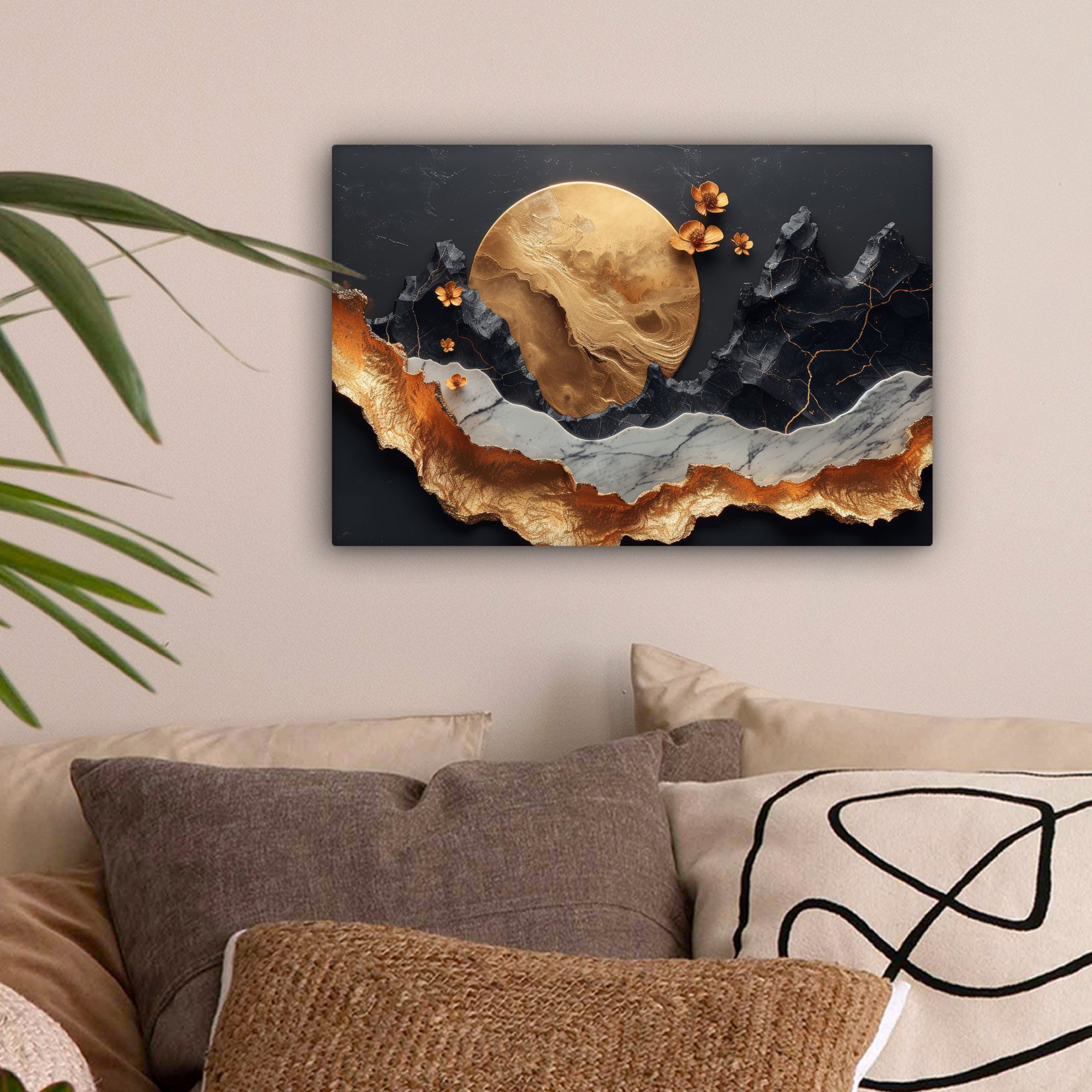 OneMillionCanvasses® Leinwandbild Kunst - Gold - Modern - Abstrakt, Fotodru günstig online kaufen