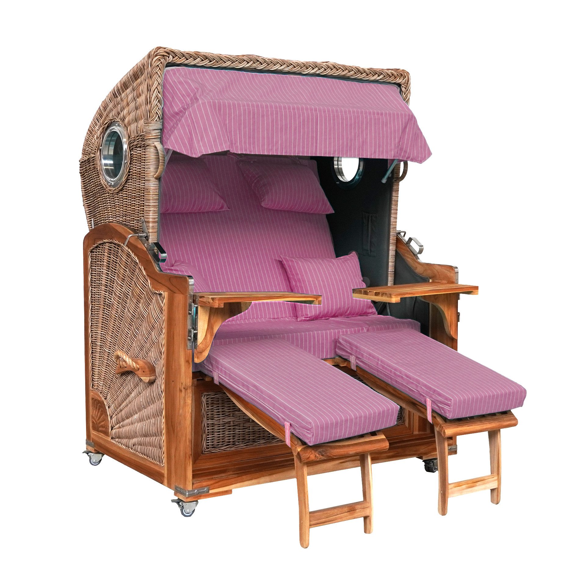WebaVita Strandkorb Webavita Strandkorb Bali Teak Rosa, Strandkorb