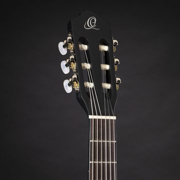 ORTEGA Guitars Konzertgitarre, RCE125SN SBK Small Neck Thinline Satin Black - 4/4 Konzertgitarre