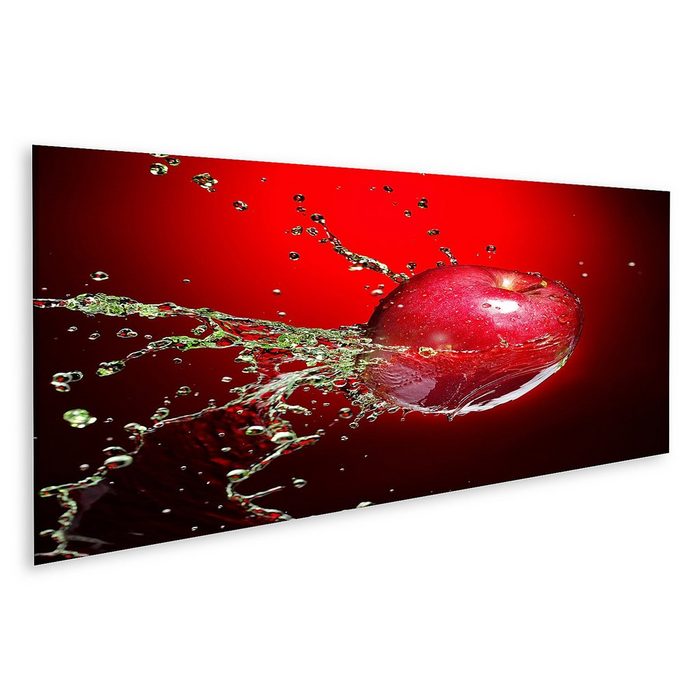 islandburner Leinwandbild Bild auf Leinwand Roter Apfel im Saftstrom Wandbild Poster Kunstdruck