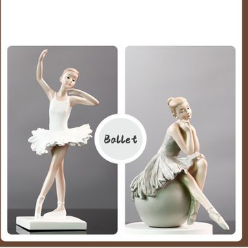 HYTIREBY Dekofigur Ballett Mädchen Statue Frau Skulptur Modern Deko (1 St), Wohnzimmer Kunst Arts Polyresin Geschenk