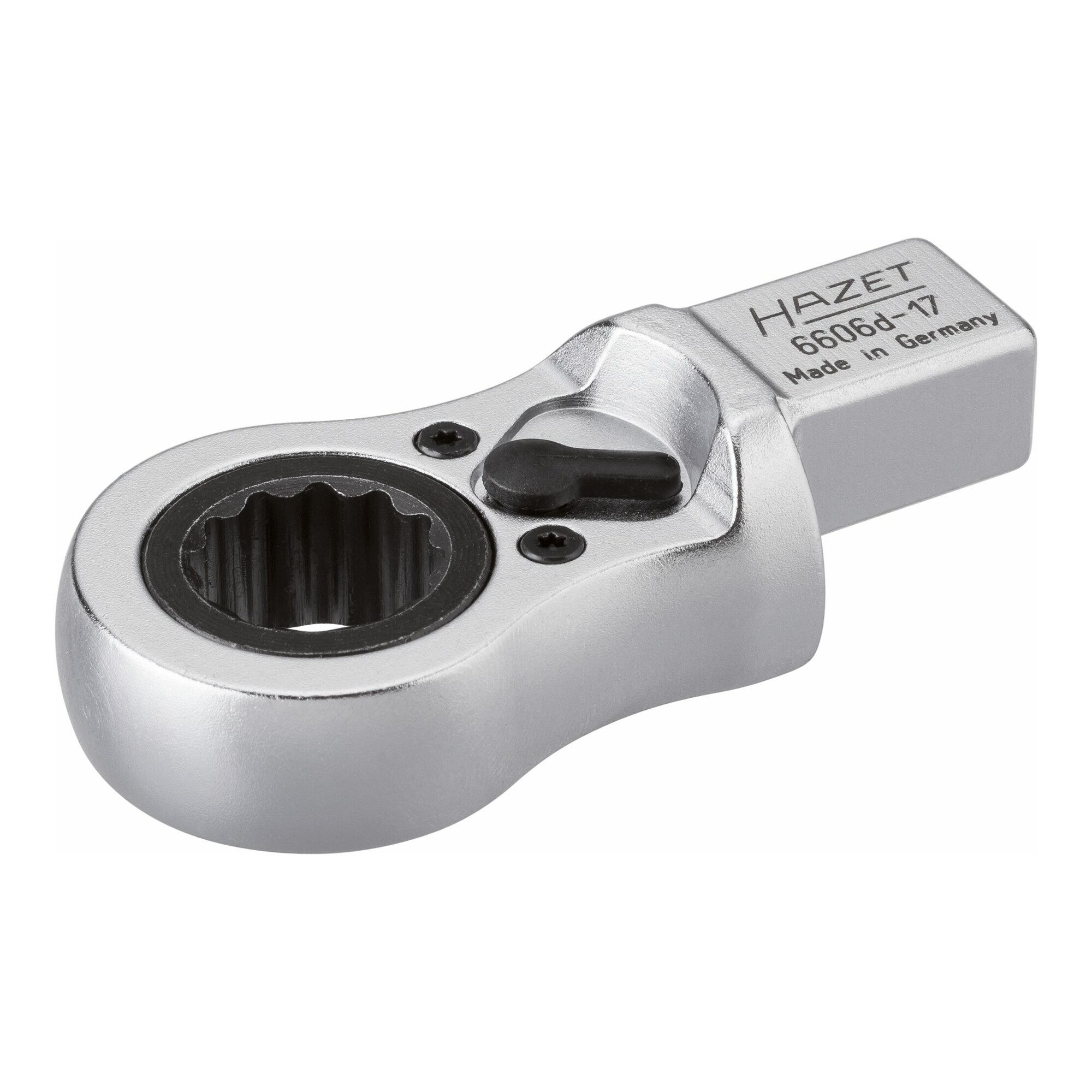 HAZET Ringschlüssel HAZET Einsteck-Ratschen-Ringschlüssel 6606D-17 Einsteck-Vierkant 14 x