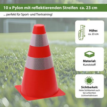 TRUTZHOLM Pylonen 10x Mini-Pylonen Verkehrshütchen Leitkegel stapelbar 13,5 x 23 cm (10er-Set), stapelbar