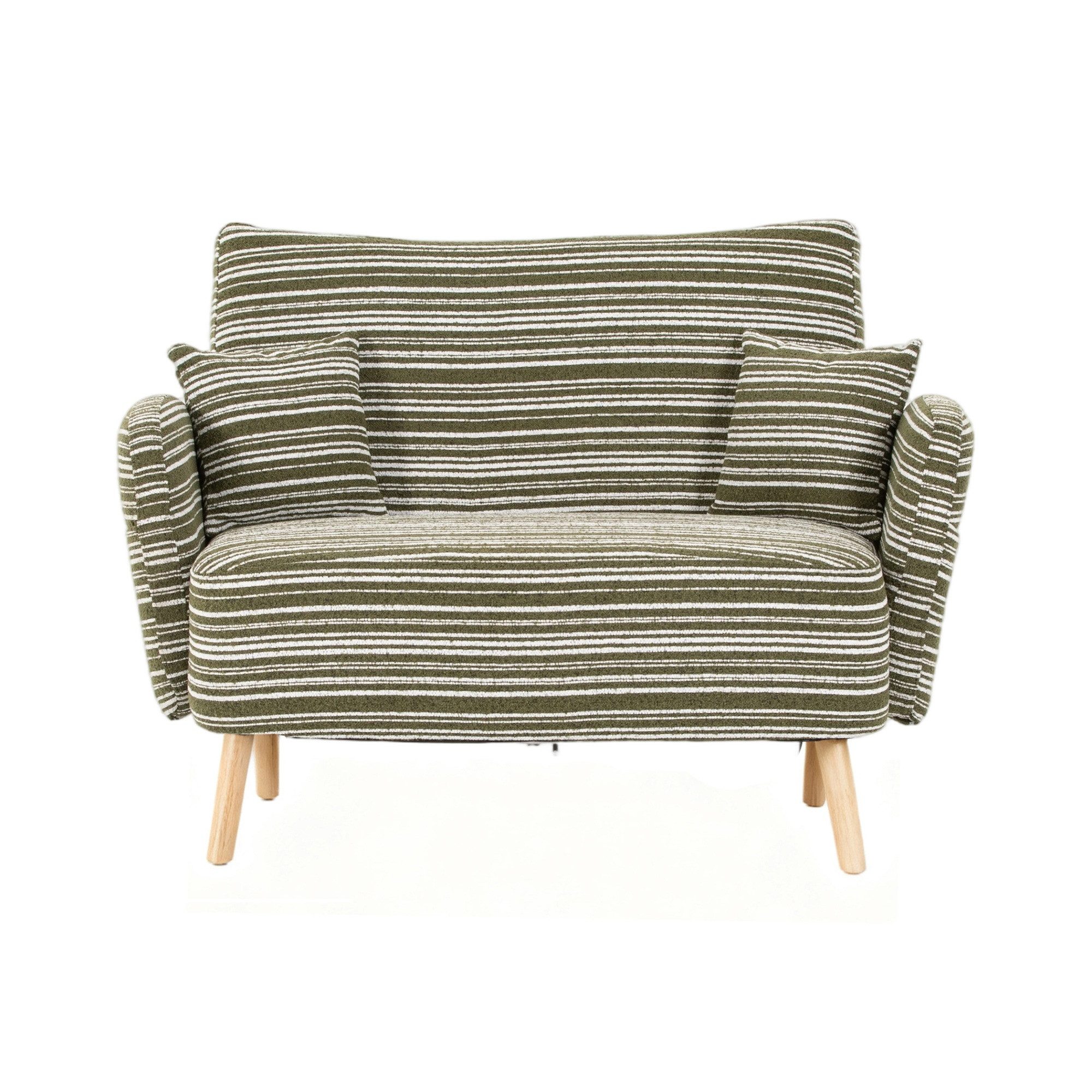 LVHOM XXL-Sessel Loungesofa, weich und bequem, Seitentaschen, Massivholzbeine (geschwungene Rückenlehne und Armlehnen, zwei kleine,bis zu 250kg, abnehmbare und waschbare Zierkissen, kombinierbar mit der gleichen Serie von Sessel), für Schlafzimmer/Wohnzimmer/Arbeitszimmer/Lesezimmer/Apartment