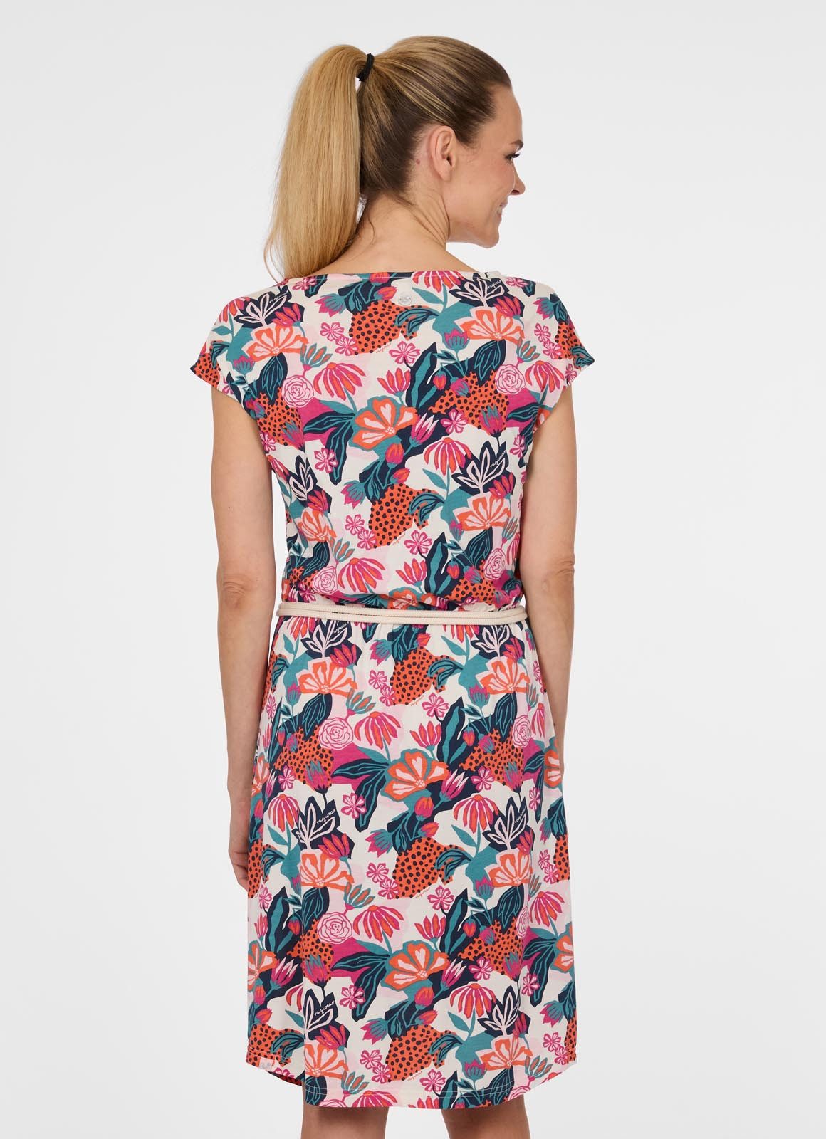 Ragwear Minikleid LILITHE PRINT aus Baumwollmischung, normale Passform, Kurzarm