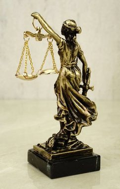 Kremers Schatzkiste Dekofigur Metall Figur Justitia Göttin der Gerechtigkeit 14 cm gold matt