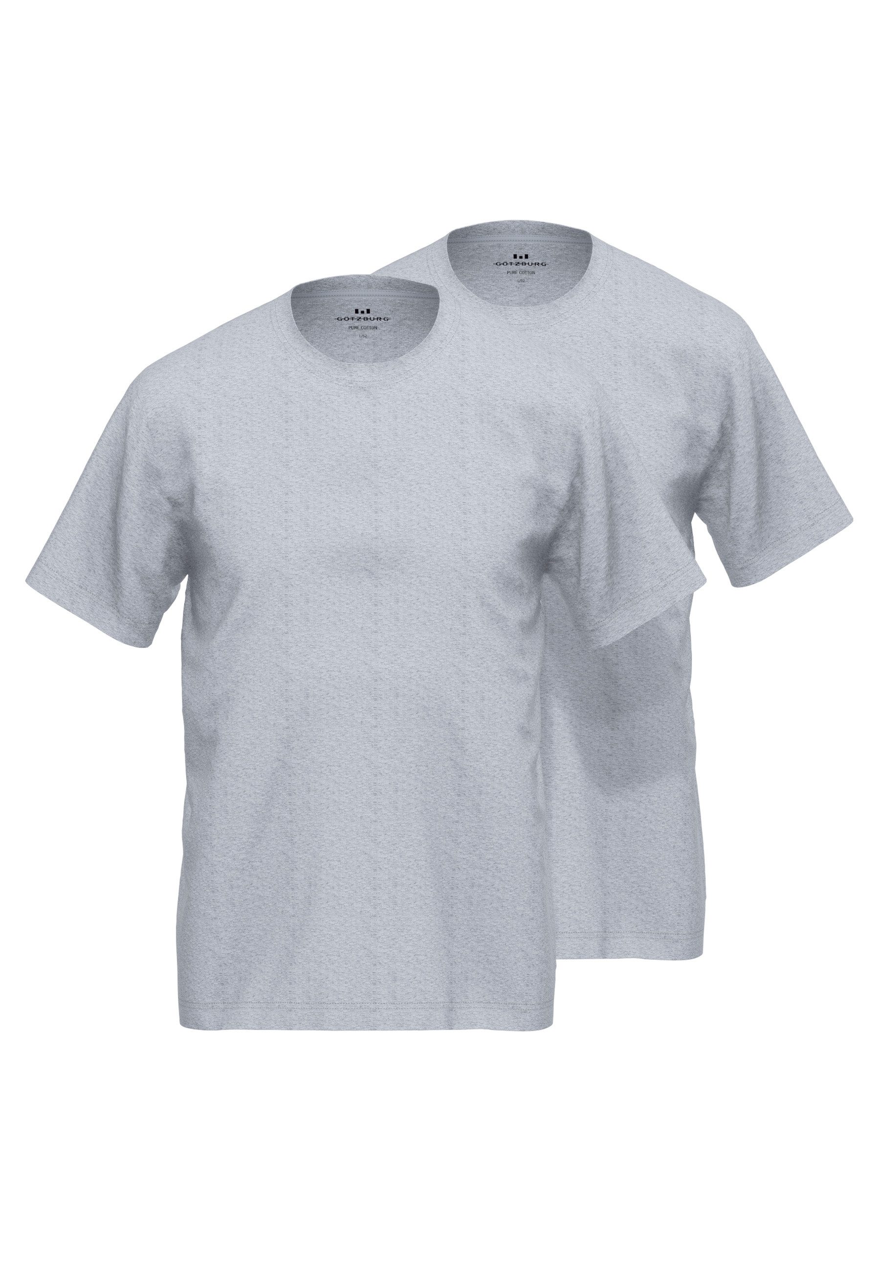 GÖTZBURG Unterziehshirt GÖTZBURG Herren T-Shirt grau uni 2er Pack (2-St) günstig online kaufen