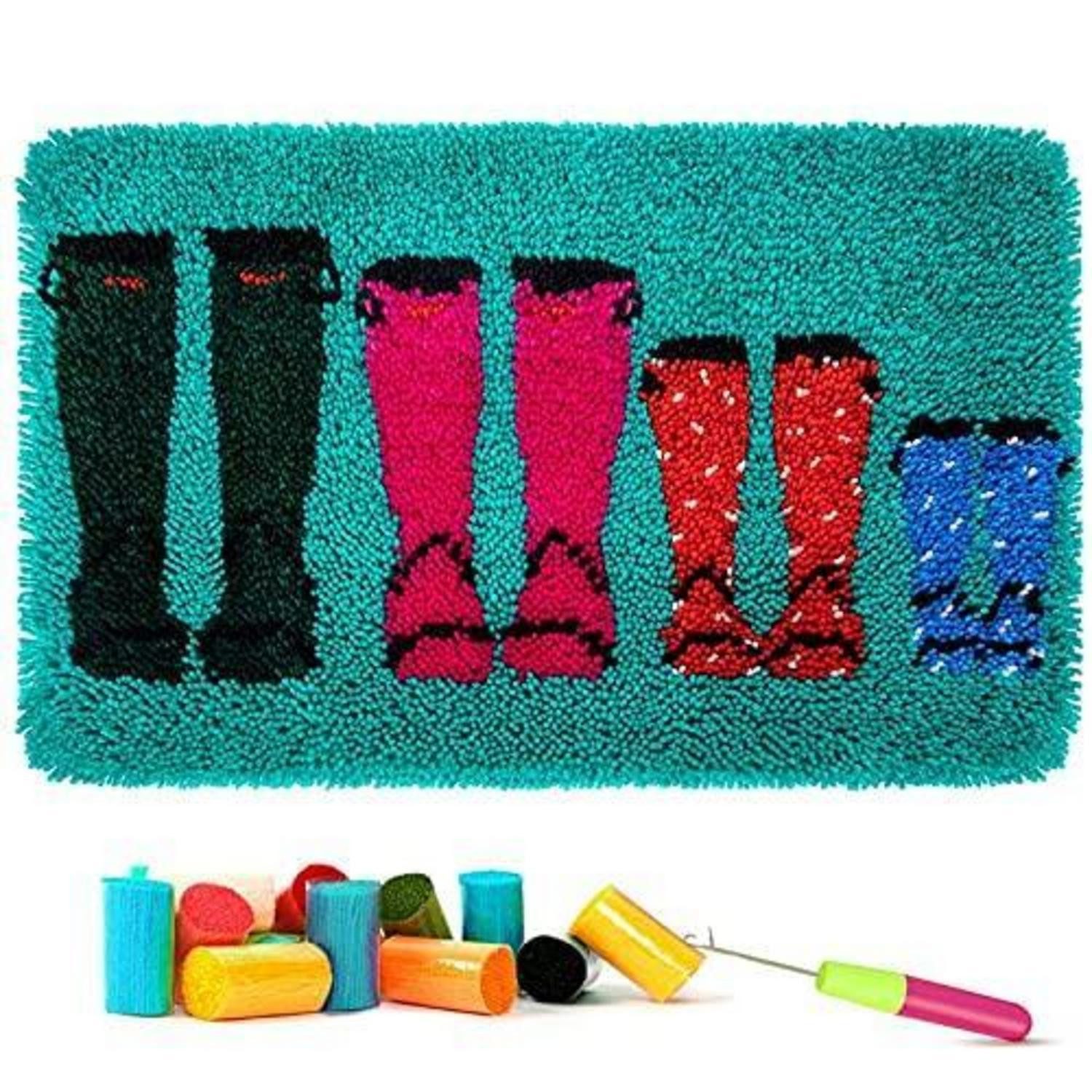 LuxusKollektion Kreativset Knüpfteppich Set zum Selber knüpfen 60x40cm